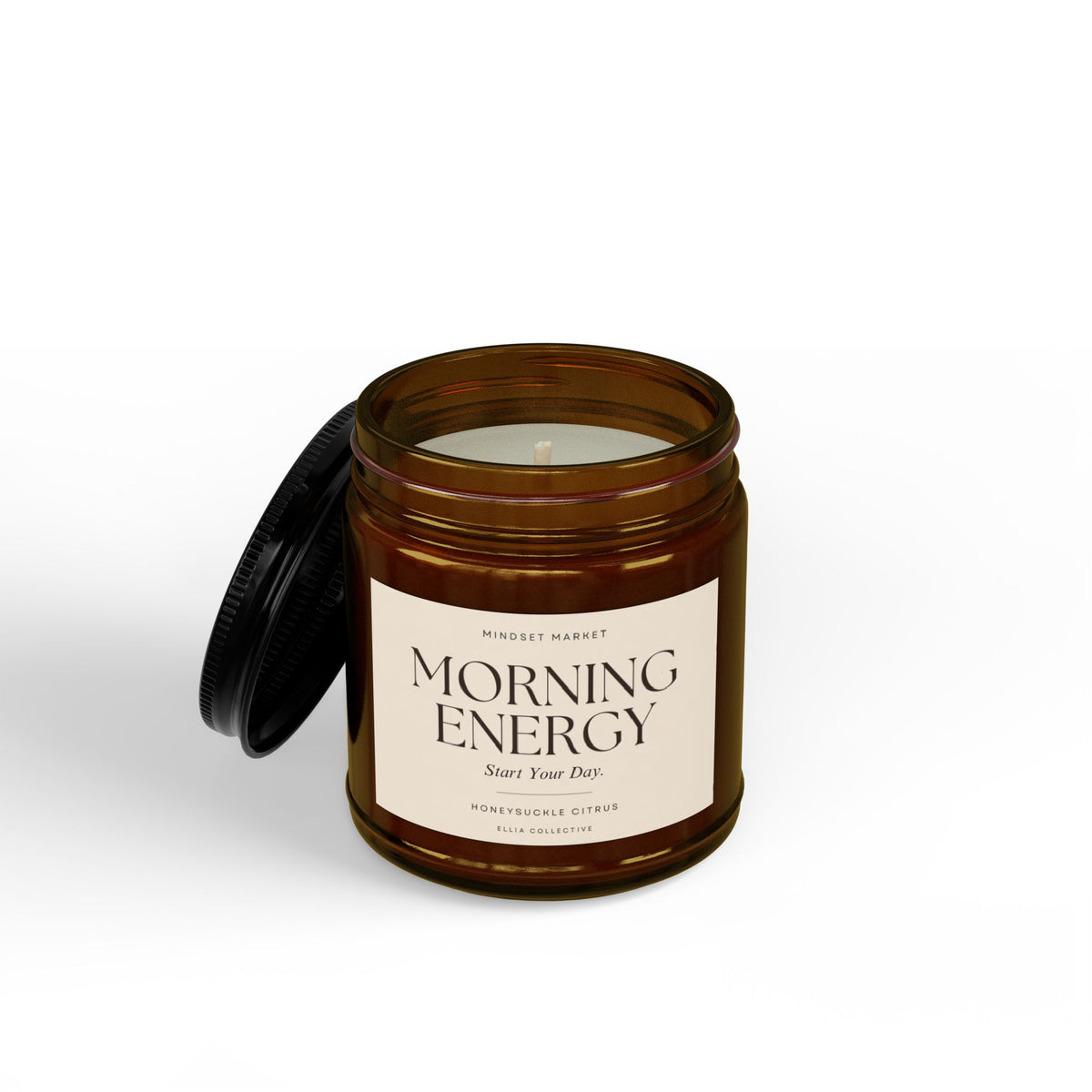 Morning Energy Honeysuckle Candle for Her, Uplifting Self-Care Gift, Motivational Candle