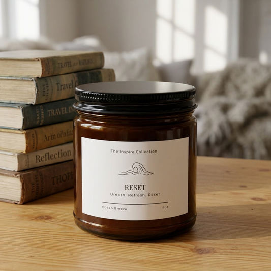 Reset Ocean Breeze Candle for Her, Stress Relief Gift, Mindfulness Candle, Encouragement Gift